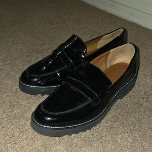Franco Sarto Black Patent Loafers